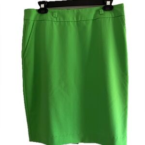 Trina Turk Brandi Pencil Straight Skirt Kelly Green Size 6 Pockets Belt Loops